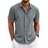 Fongt Men's Linen Short-Sleeved T-Shirts For Free-Fitting Sweatshirts For Men's Short-Sleeved Cotton Shirts Beach Plus-Size Men's Short-Sleeved