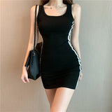 Skinny Dress 2023 New Women Fashion Sexy Stretch Slim Dress Lady Summer dress Striped Vest Mini Dress loose