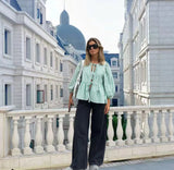 New Sweet Casual Strap Round Collar Bubble Sleeve Versatile Shirt-Outfit