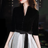 Fongt Evening Dress Women's 2025 New Temperament Party Walk Show Dress Party Banquet Year's President's Evening Dress