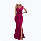 Summer Dress Women Elegant Long Dress for Women Deep V Neck Ankle Length Evening Party Dresses Female Vestidos De