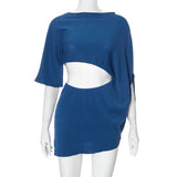 Fongt Women's Summer New Shoulder Five-Sleeve Irregular Open Casual