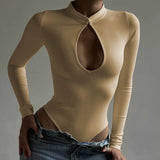 Fongt 2023 New Women's Ins Fashion Sexy Hot Girl Deep V Slim Slim Long Sleeve