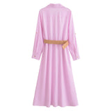 Summer Belt-Lined Commuter Style Dress 8372088-Outfit