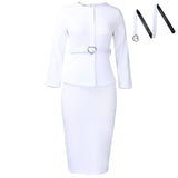 Fongt Women's 2025 New Fashion Round-Neck Temperament Tongle OL Pencil Skirt African Dress