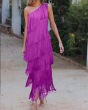Fongt Eso-Shouldered Asymmetric Dress 2025 Spring And Summer New