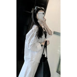 Fongt Lazy Wind Relaxed Feeling White Thin Loose Sunscreen Shirt Women's Summer Design Half-Body Skirt Two-Piece