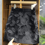 TWOTWINSTYLE Solid Slim Skirt For Women High Waist Patchwork Appliques Floral Mini Skirts Female Summer Clothes Fashion New