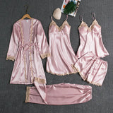 Fongt Pajamas With Bra Pads Gold Lady With Five Pieces Of Thin