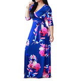 Fongt Autumn And Winter Explosion Of Women's Sleeves Fat Mmv Tie Print With Waist Dress