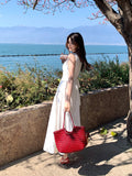 Fongt Xixi 13 Lines 2025 Summer New Elegant Temperament Embroidered High-Rise Thin Dress Dress Women 88280