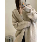 Fongt Glutinous High-End Loose Long Sweater Autumn And Winter 2024 New Lazy Knit Coat