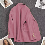 Fongt Spring And Autumn New Pink Suit Jacket Female A Button Casual Temperament Small Spring Suit Tide-Outfit