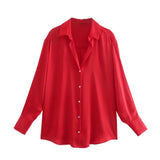 Spring Style New Spring Satin Texture Classic Shirt 7969046-Outfit