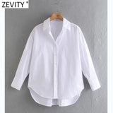 2021 Women Simply Solid Colors Breasted Poplin Shirts Office Lady Long Sleeve Slim Blouse Roupas Chic Chemise Tops