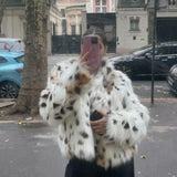 Fongt Women's Explosive Artificial Fur Effect Jacket Jacket
