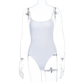 Fongt And Summer New Diamond Chain Shoulder Strap Spilt Sleeveless Sling Sexy Back Onesie Women's