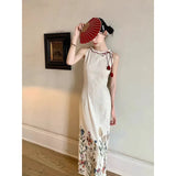 Fongt Chinese-Style Cheongsam Dress Women's Summer New National Style Design Temperament Long Dress