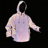 Multi-Pocket Function Style Dazzle Color Reflective Jacket Autumn And Winter Men's High-End Coat Warm Charge Suit Men's Clothing-Outfit