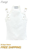 Women's Knitted Camisole Ladies Summer Y2k Casual Harajuku Solid Color Basic Elastic O Neck Sleeveless Sexy Skinny Tank Tops