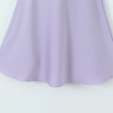 Purple Back Tie-Up Floral Embroidery Mini Dress-Outfit