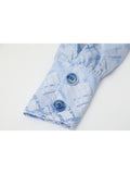 2023 Autumn New Lapel Collar Long Sleeve Blue Blouse Bow Decoration Shirt Women Elegant Ladies Button Up Tide Chic