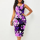 Round Neck Sleeveless Fashionable Printed