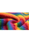 Women Colorful Striped Rainbow Knitted Sweater 2023 Autumn Winter Korean Style Casual Long Sleeve Pullover Female Crop