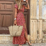 V-neck Belted Boho Party