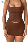 Summer Women Sexy Y2K Outfits 2 Piece Sets Lace Up Sleeveless Backless Halter Crop Top High Waist Shorts Suits