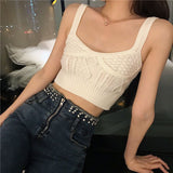 Short Shawl Knitted Sling Sling Sling Vest Women's Short Outer Wear Sleeveless T-Shirt