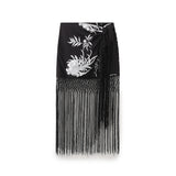 New Tassel Embroidery Fashionable Gauze Cage Skirt 3183201-Outfit
