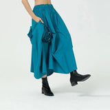 Three Dimensional Flowers Bud Skirt Shows Thin Fashion Decorative Skirt New Design In Autumn 2024 Irregular Skirts TH1167-Outfit
