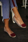 Fongt Print Tassels Flat Mules 1215-1-Outfit