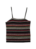 Color Block Striped Knitted Crop Cami Top-Outfit