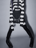Distressed Striped Crop Sweater-Outfit