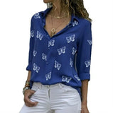 Long Sleeve Solid V-Neck Chiffon