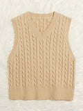 Fongt Sweaters Women's Knitted Vest Jumper V-Neck Vest Sweater Sleeveless Top