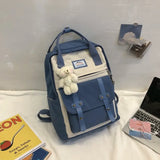 Korea Backpack Women Large Capacity School Backpack Tote Rucksack for Girls Fashion Patchwork Panelled Laptop Travel