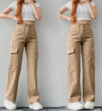 Fongt New Jump Casual Trousers Mid-Rise Three-Dimensional Pocket Trousers Waist-Up Trousers