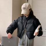Han Version Of The East Gate Sweet Short Down Jacket Female East New Standing Collar Small White Duck Down Coat Bread Clothing-Outfit