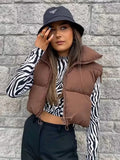 Fongt Color Women's Clothing 2025 Spring And Autumn 2025 New Cotton Vest Zippered Arma A8BS9263