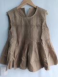 O Neck Pleated Shirts Blouses Loose Sleeveless Blusas Mujer Koreasn Chic Ruched Hem Shirt Tops Summer Clothes Women-Outfit