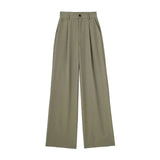 New Spring Style Pleated Front High Waist Trousers 7102528-Outfit