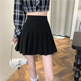 Fongt Skirt Short Skirt Woman 2025 New High-Rise Students With Half-Dress Small A-Character Skirt College Style Half Skirt