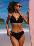 Fongt Outer Single Bikini Ladies Sexy Split Swit Special Fabric High Waist Bikini C723W-Outfit