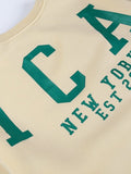 varsity sweatshirt with green letter