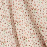 Floral Print Dress Sweet Square Neck Puff Sleeve Side Spilt Drawstring Maxi Dresses for Women Party Chic Casual