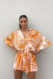 Fongt Summer 2024 Ladies With Waist Strap Geometric Print Sexy Jumpsuit 88137-Outfit