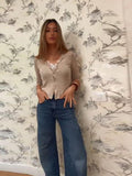 Fongt Autumn New Fashion Hottie Lace Splicing Coat Top Fake Two Hit Bottom Women's Clothing